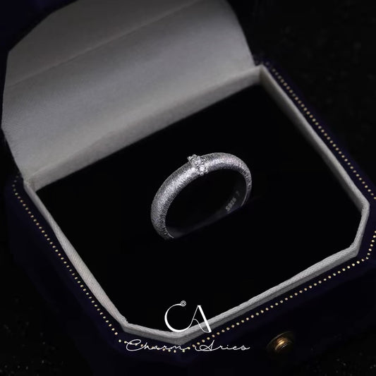 S925 silver suede ring