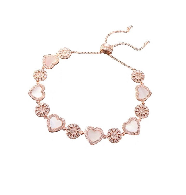 Pink mother-of-pearl bracelet