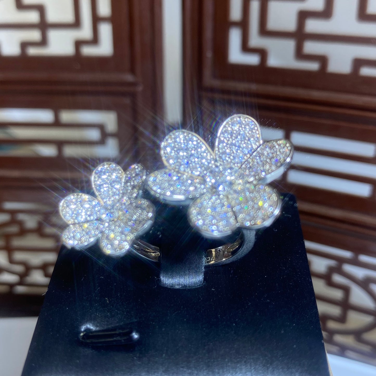 S925 silver clover ring