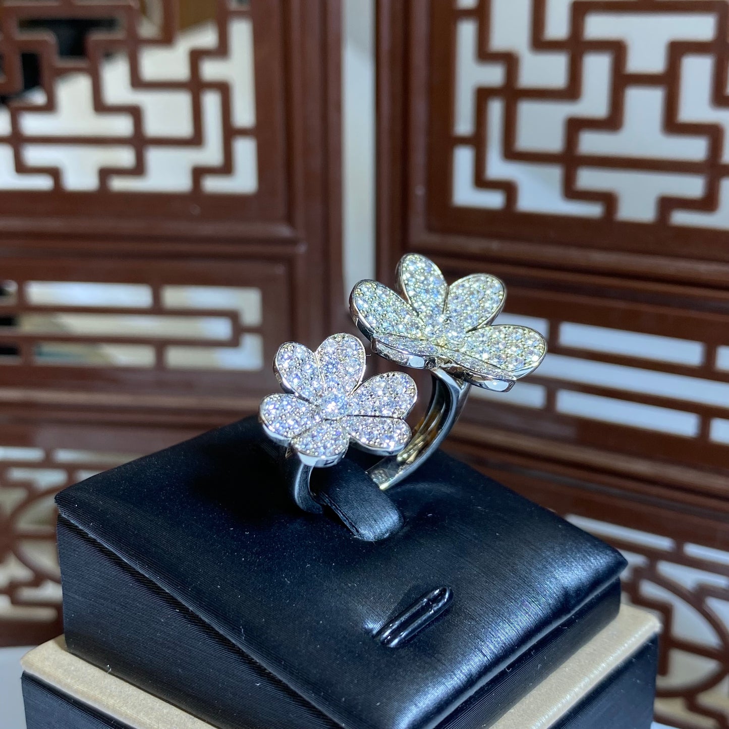 S925 silver clover ring