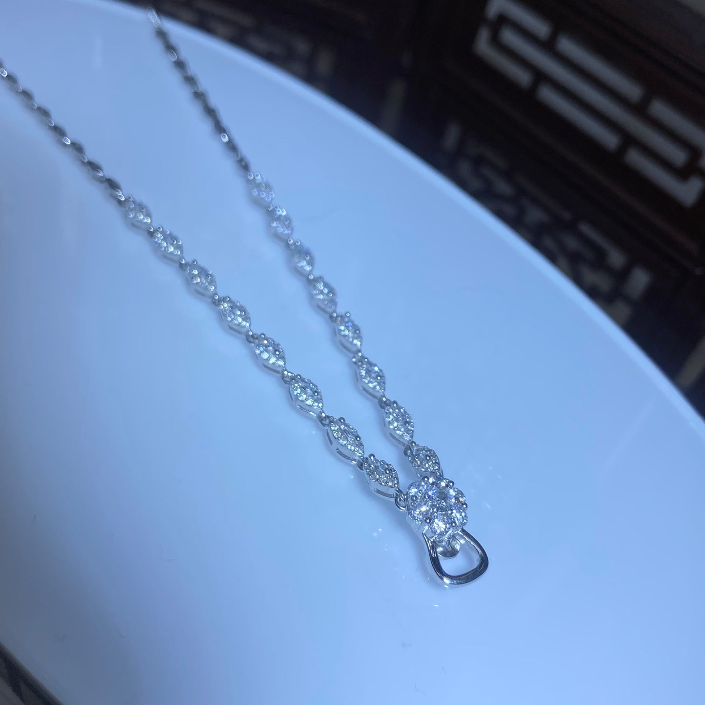 S925 silver adjustable clavicle necklace